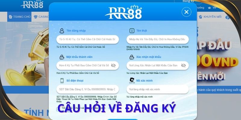 Câu hỏi thường gặp tại RR88 về đăng ký